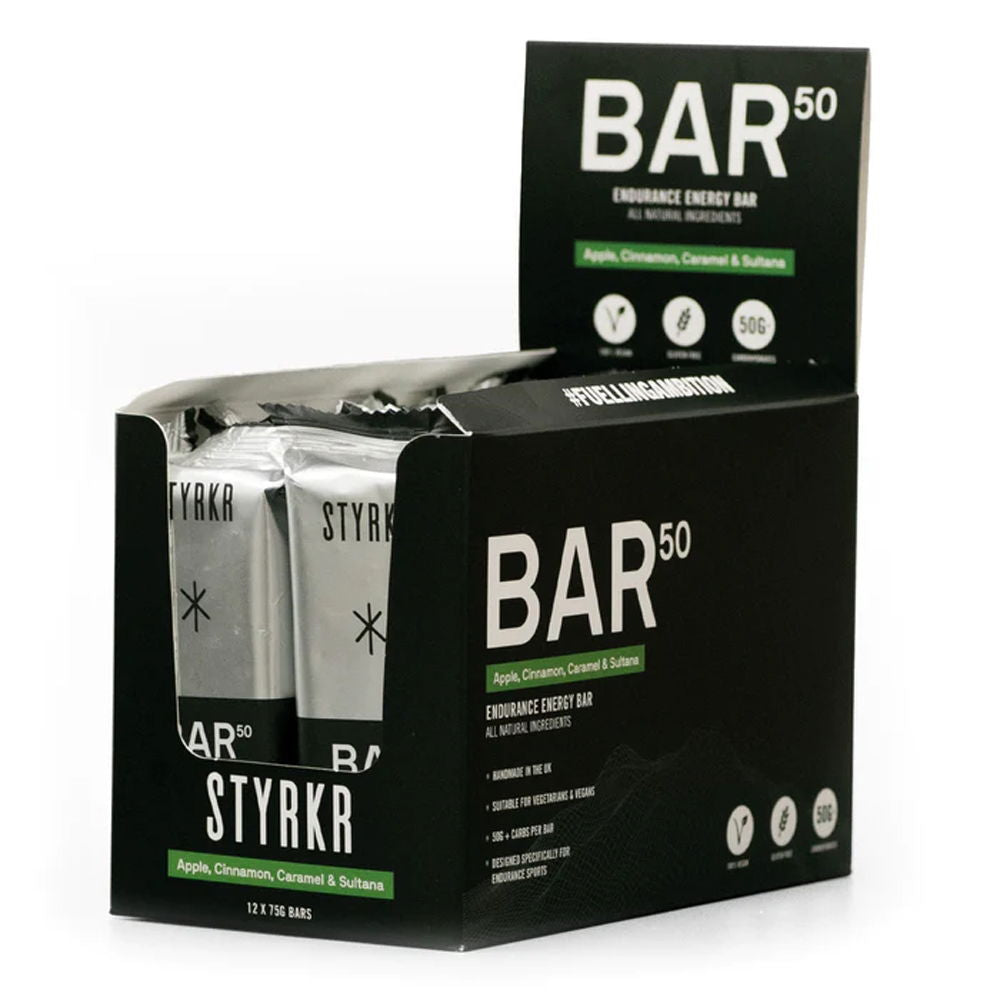STYRKR BAR50 Apple, Cinnamon & Caramel Energy Bar - box of 12