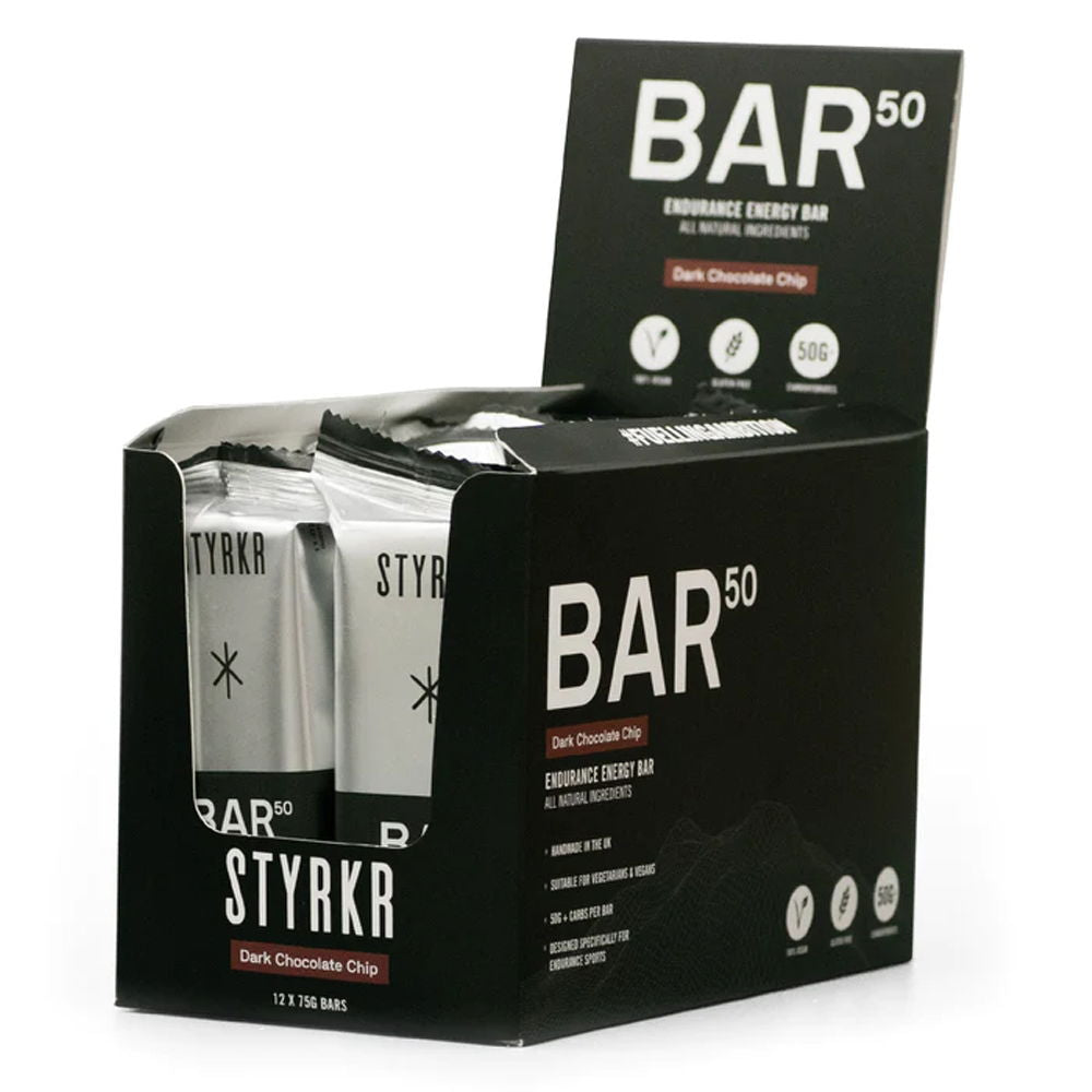 STYRKR BAR50 Dark Chocolate Chip Energy Bar x12 box