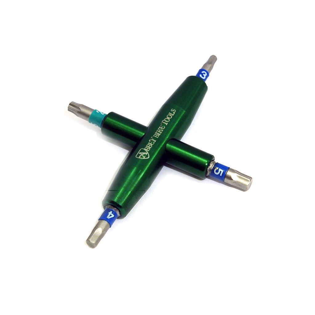 Abbey Bike Tools 4-Way Multi-tool Green / 3/4/5/#2 jis