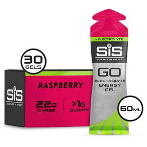 GO Energy + Electrolyte Gel box of 30 gels raspberry