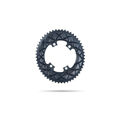 Absolute Black Chainring OVAL 110BCD 4 holes, 2X, asymmetric Shimano 9000/6800