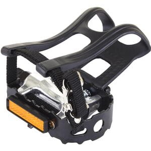 Alloy pedals w/toe clips & straps, 9/16