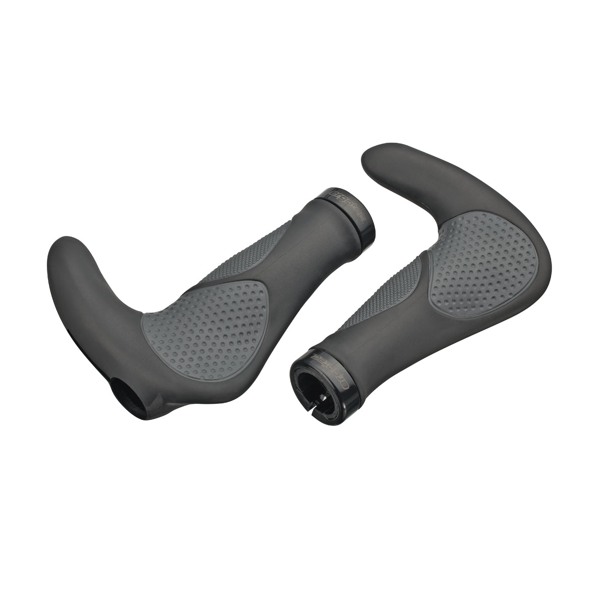 Ergotec OSLO Kraton/Gel Handlebar Grips with Integrated Bar Ends in Black/Grey