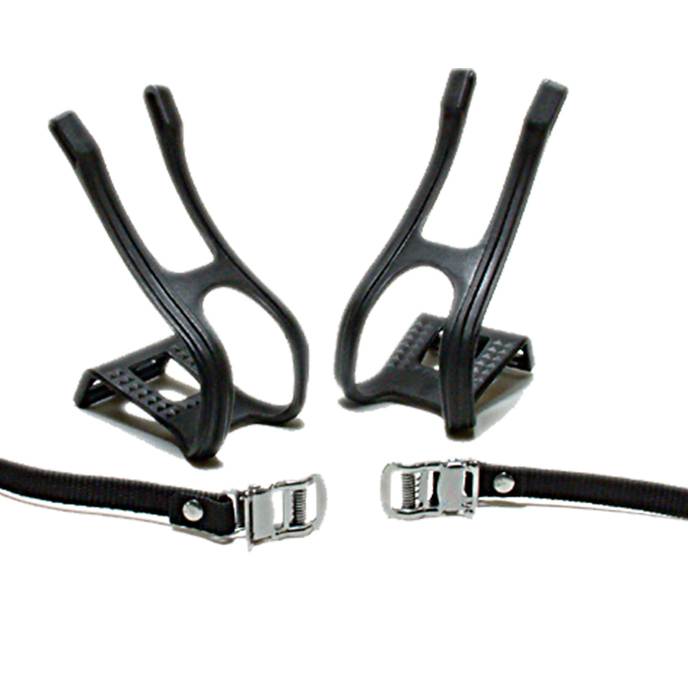 Oxford Resin Double Toe Clips Black (Pair)