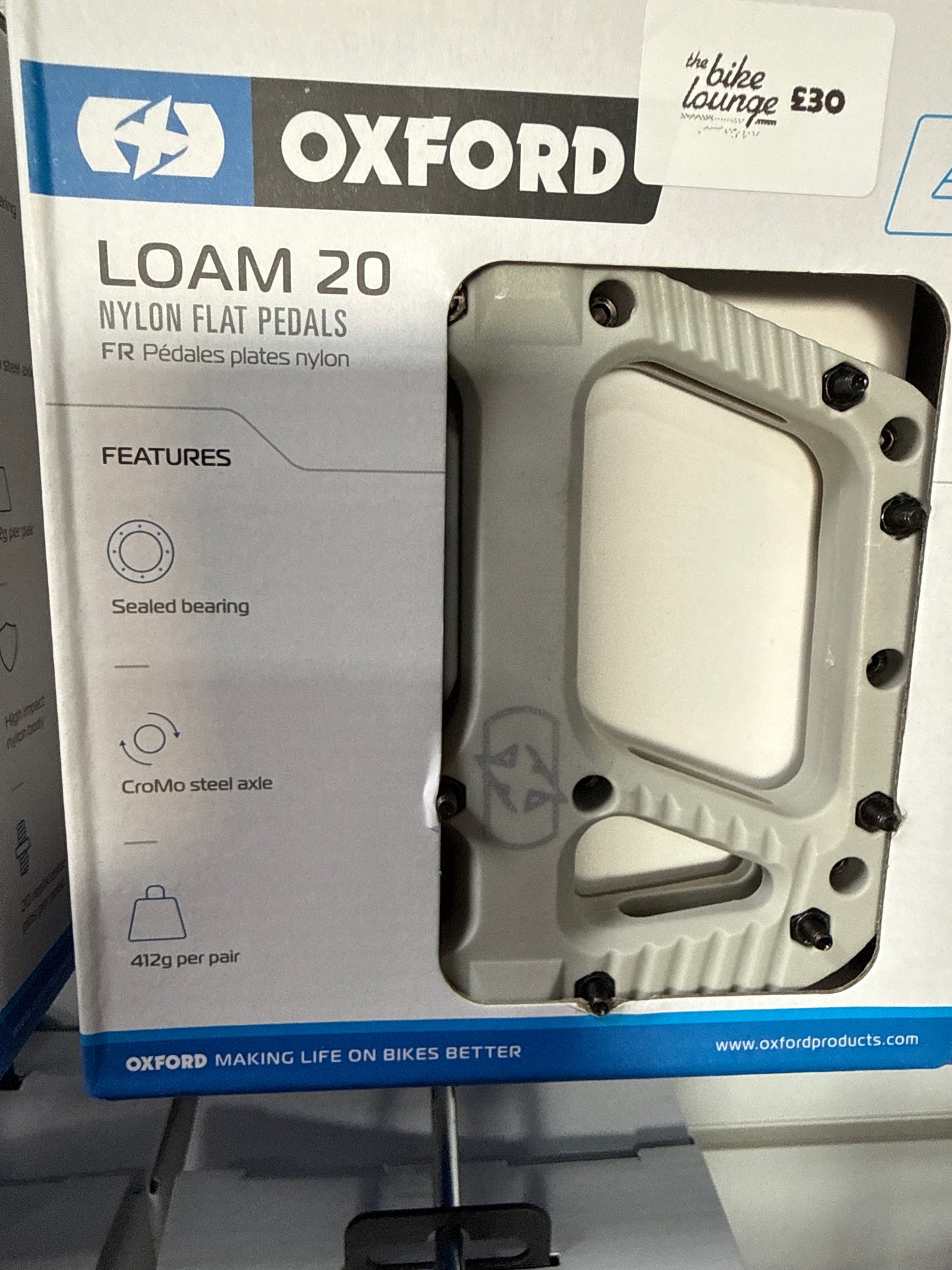 Oxford Loam 20 Nylon Flat Pedals Grey