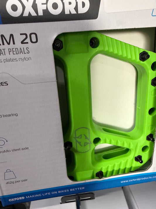 Oxford Loam 20 Nylon Flat Pedals Green