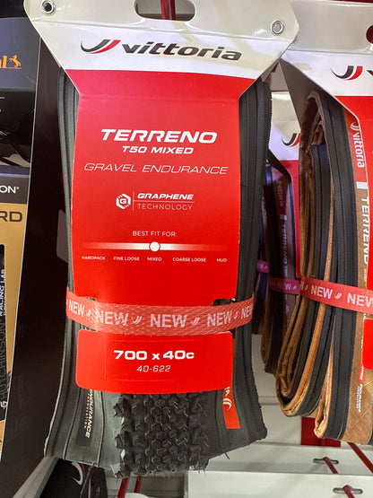 Terreno T50 Mixed 700x40c Gravel Endurance Full Black G2.0 Tubeless Ready Tyre