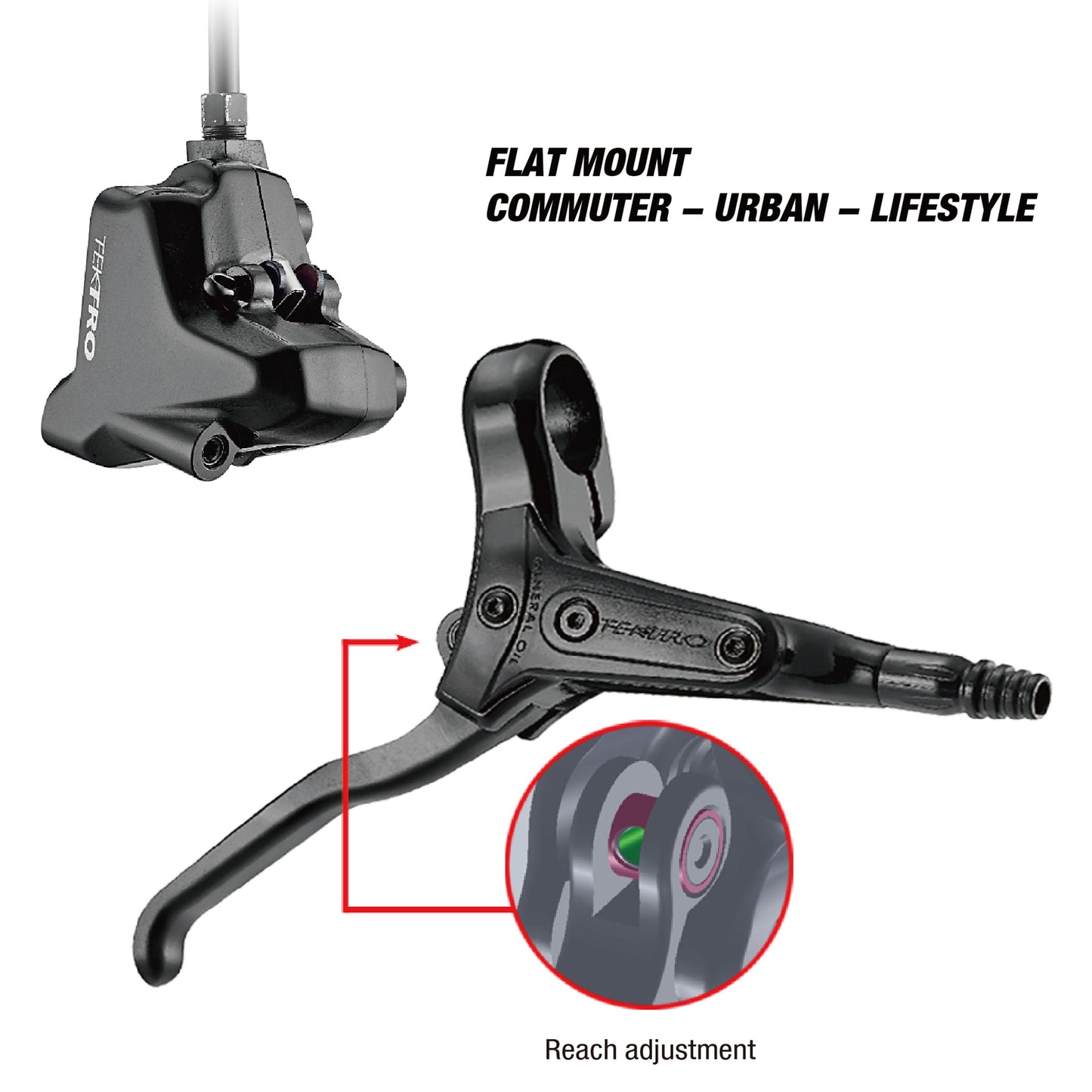Tektro - HD-R280 - Flat Mount Disc Brake - RH