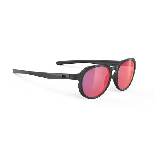 Rudy Project Glamshady Polar 3FX Sunglasses Black Gloss - Multilaser Red