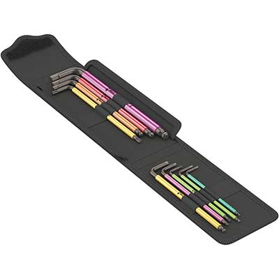 Bicycle Set 4 Colour Coded Hex & Torx L-Keys Set 9pcs