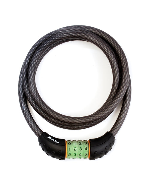 Master Lock Cable Combination Lock 12mm x 1.8m [8190] Black
