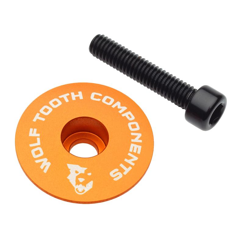 Wolf Tooth Ultralight Stem Cap and Bolt Orange / One Size