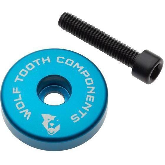 Wolf Tooth Ultralight Stem Cap with Integrated Spacer Blue / 5mm