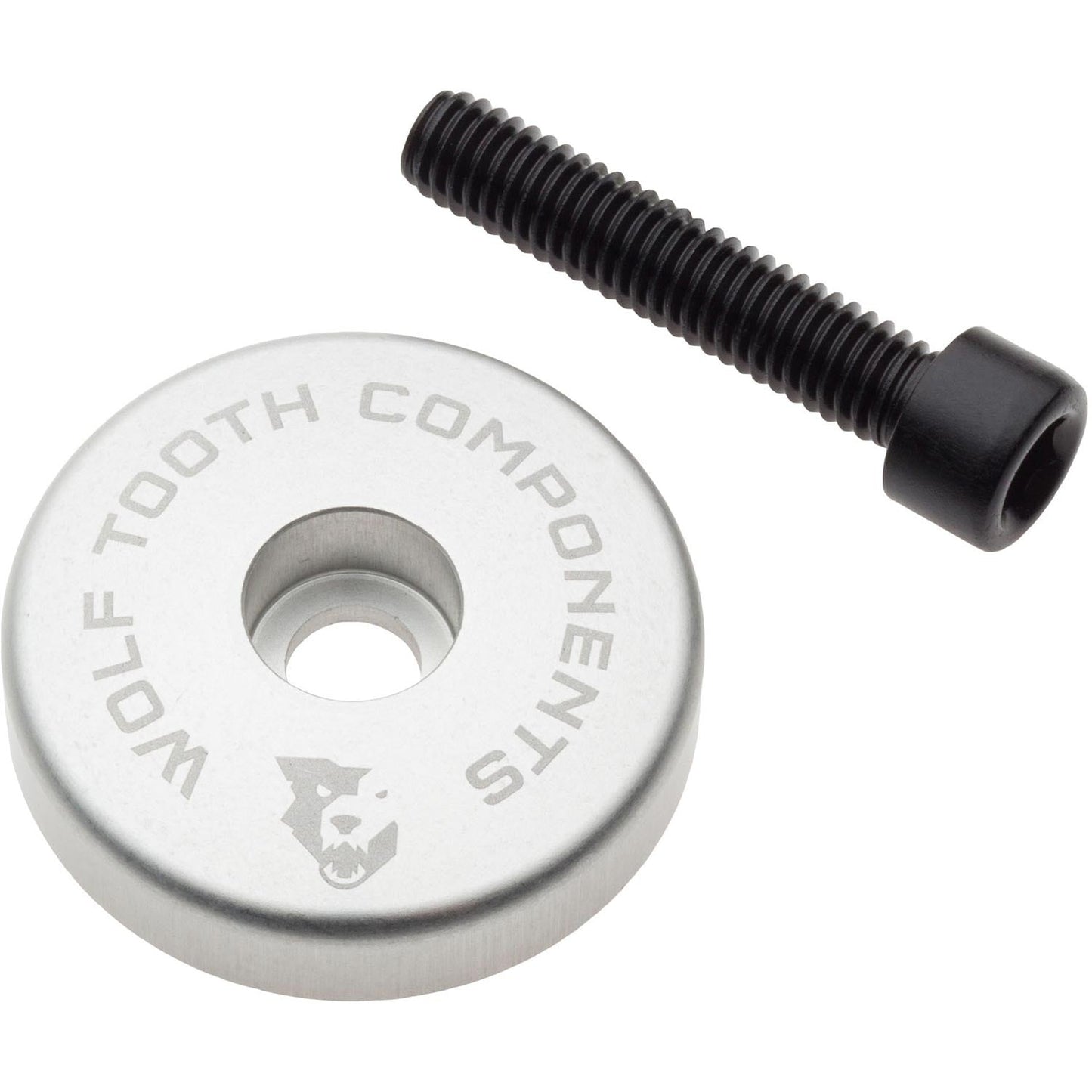 Wolf Tooth Ultralight Stem Cap with Integrated Spacer Silver / 5mm