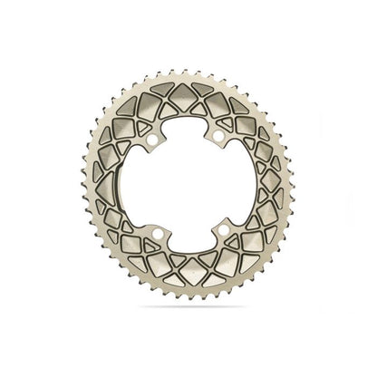 Absolute Black Chainring OVAL 110BCD 4 holes, 2X, asymmetric Shimano 9000/6800