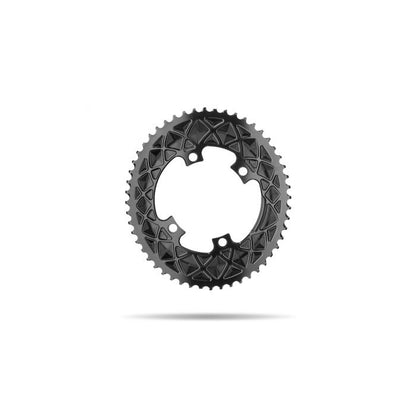 Absolute Black Chainring OVAL 110BCD 4 holes, 2X, asymmetric Shimano 9000/6800