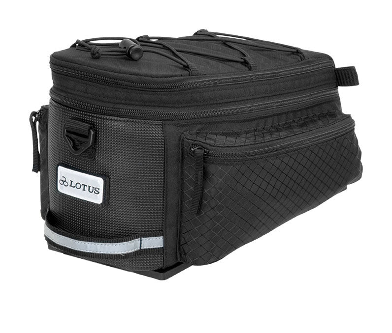 Lotus SH-506D Commuter Expandable Rack Top Bag in Black (6.8L / 8.7L)