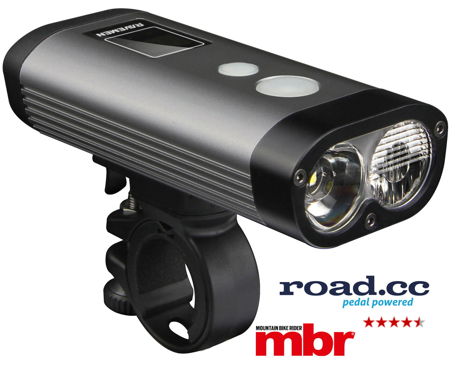 Ravemen PR1200 USB Rechargeable Front Light with Remote (1200 Lumens)