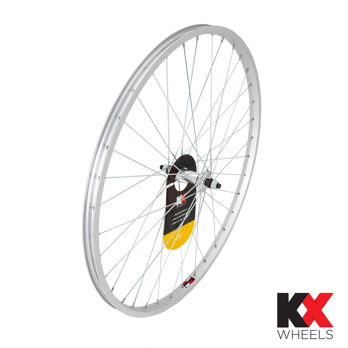 KX MTB 26" Singlewall Solid Axle Wheel Rim Brake (Front) - Silver