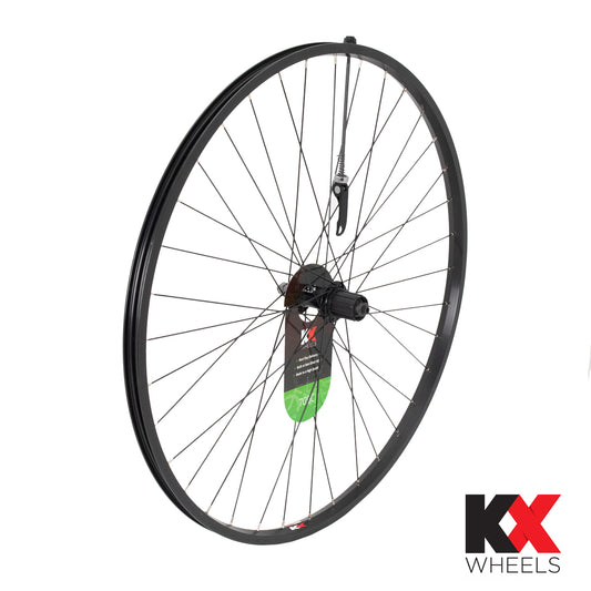 KX Hybrid 700C Singlewall Q/R Cassette Wheel Rim Brake (Rear) - Black