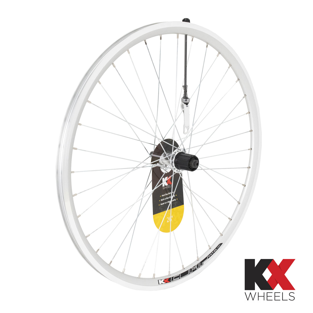 KX MTB 26" Doublewall Q/R Cassette Wheel Rim Brake (Rear) - Silver